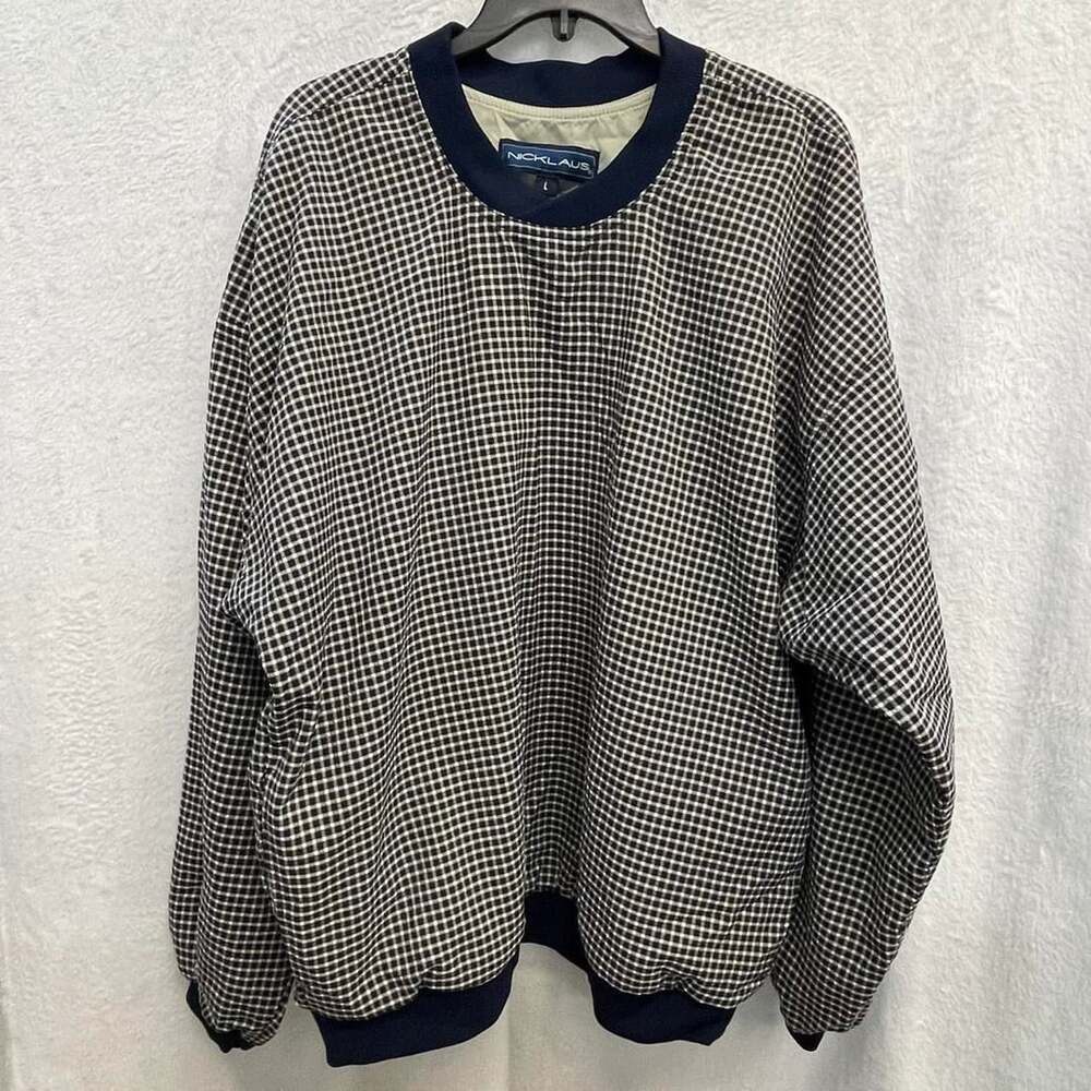 Nicklaus Vintage Black and White Gingham Golf Jacket